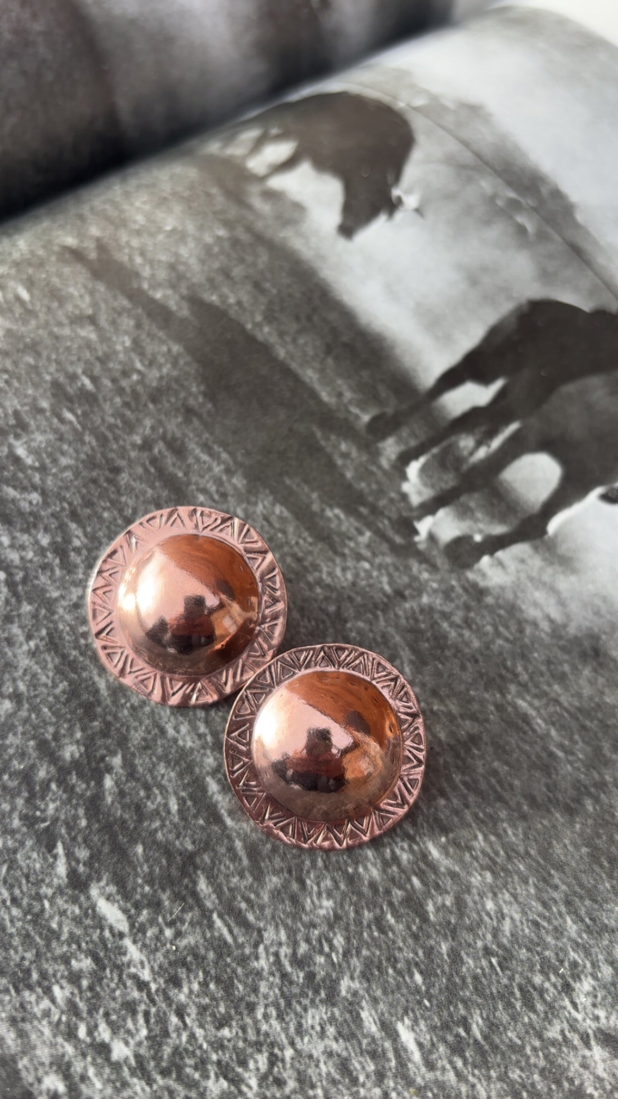 Copper Concho Earrings