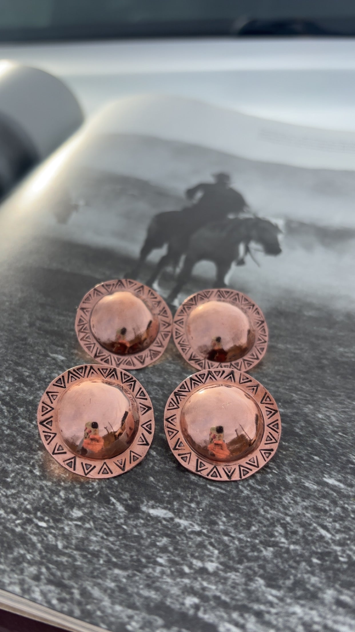 Copper Concho Earrings
