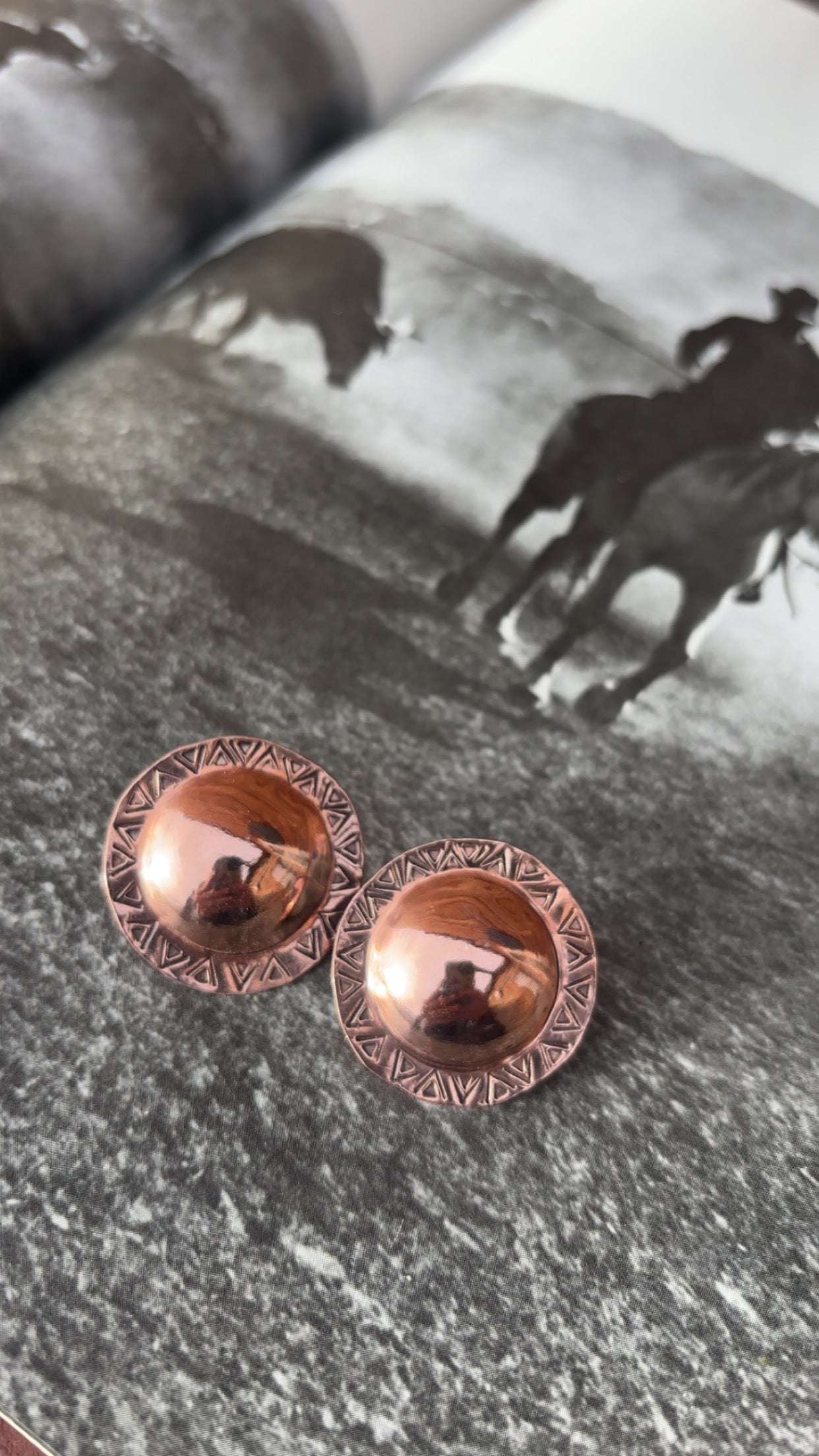 Copper Concho Earrings